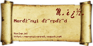 Merényi Árpád névjegykártya