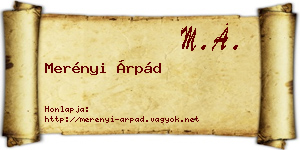 Merényi Árpád névjegykártya